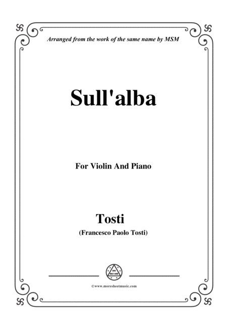 Tosti Sull Alba For Violin And Piano Sheet Music