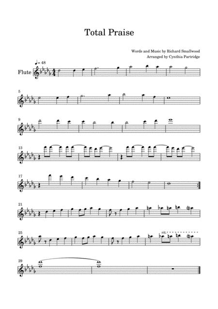 Free Sheet Music Total Praise For Flute