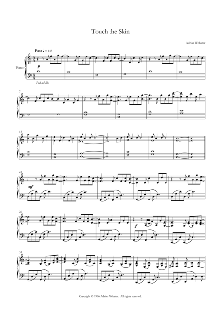 Touch The Skin Crusaderbeach Romantic Piano Solo For Wedding Sheet Music