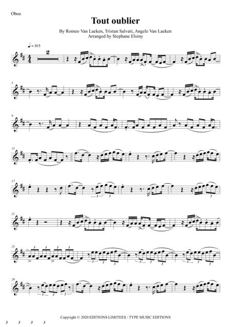 Free Sheet Music Tout Oublier Angele Karaoke For Oboe