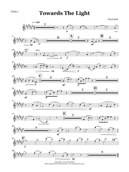 Towards The Light Violin I Part Sheet Music