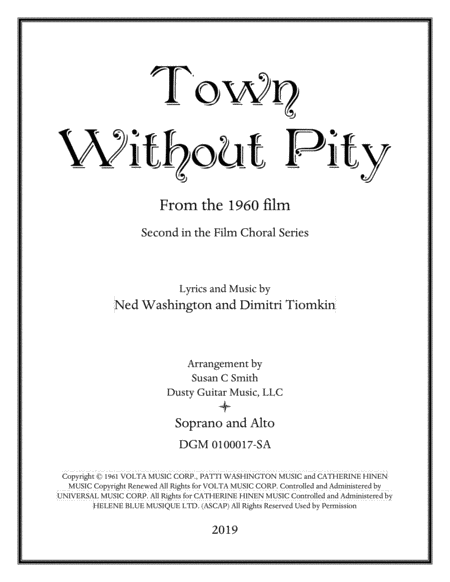 Free Sheet Music Town Without Pity Sa