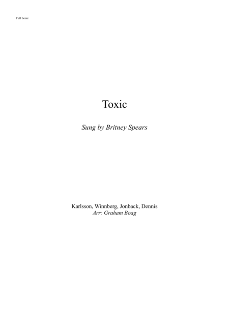 Toxic For Brass Band Sheet Music