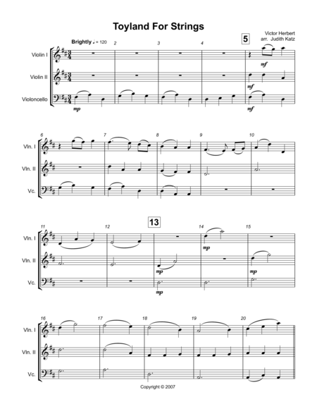 Free Sheet Music Toyland For Strings