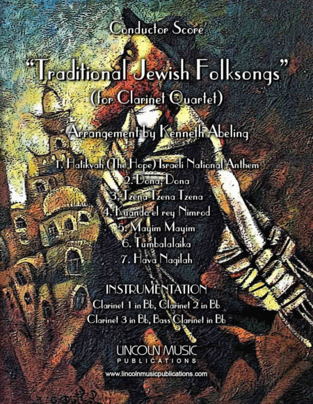 Traditional Jewish Folksongs For Clarinet Quartet Sheet Music