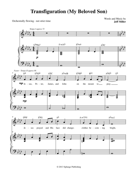 Free Sheet Music Transfiguration My Beloved Son