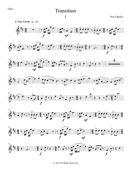 Transition I Part Oboe Sheet Music