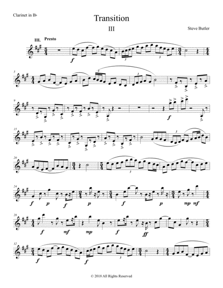 Transition Iii Part Clarinet Bb Sheet Music