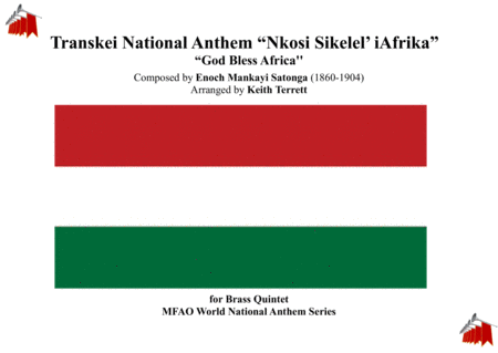 Free Sheet Music Transkei National Anthem For Brass Quintet