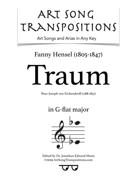 Traum Transposed To G Flat Major Sheet Music