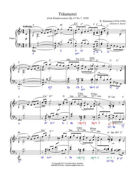 Traumerei Dreaming For Piano And Harmonic Analysis Sheet Music