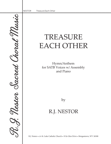 Free Sheet Music Treasure Each Other