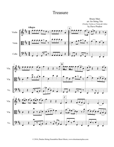 Treasure For String Trio Sheet Music