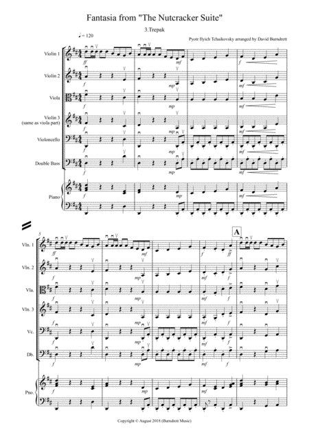 Free Sheet Music Trepak Fantasia From Nutcracker For String Orchestra