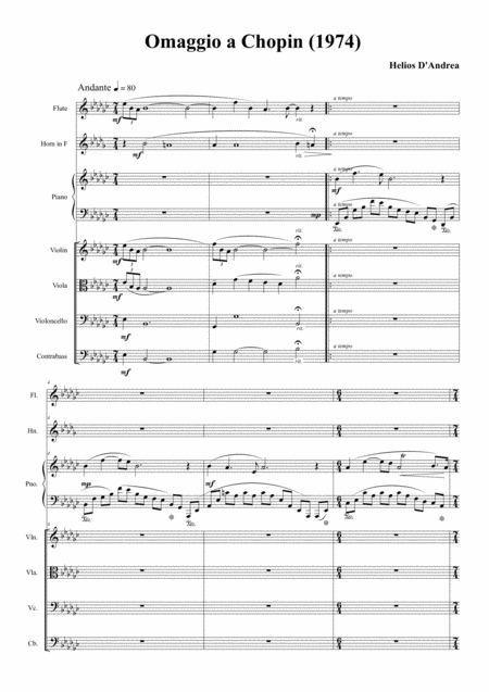 Tribute To Chopin Omaggio A Chopin For Piano And Orchestra Sheet Music