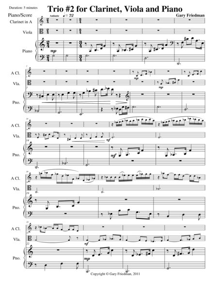 Free Sheet Music Trio 2 For Clarinet Viola And Piano