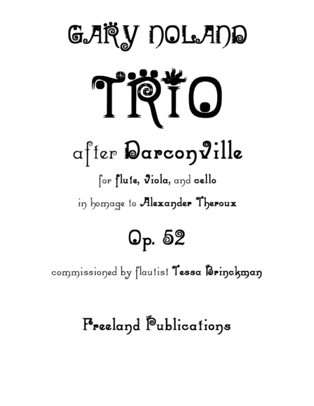 Free Sheet Music Trio After Darconville For Flute Viola Cello Op 52