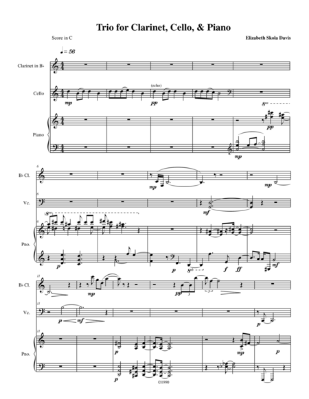 Trio For Clarinet Cello And Piano Sheet Music