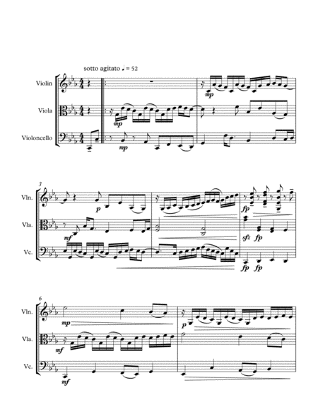 Trio For Strings In C Minor Sheet Music