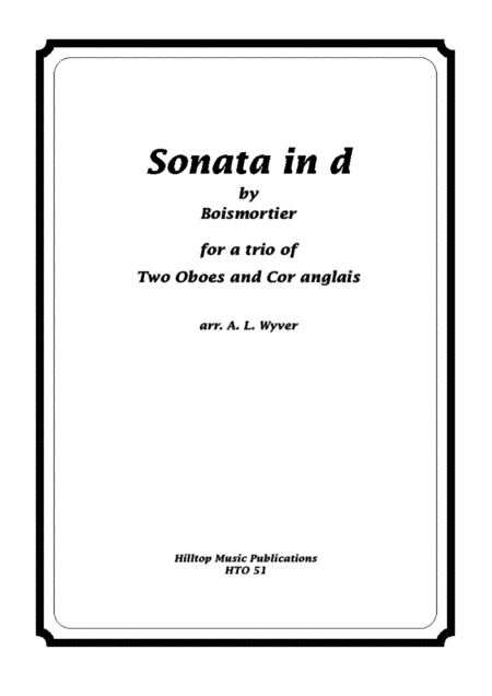 Trio In D Minor Arr Two Oboes And English Horn Oboe Sheet Music