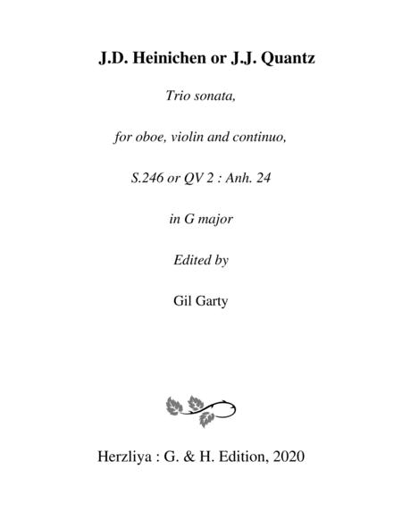 Trio Sonata 246 Qv 2 Anh 24 For Oboe Violin And Continuo In G Major Sheet Music