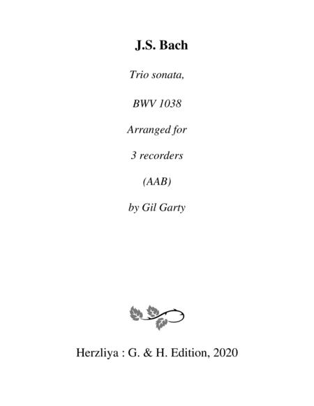 Trio Sonata Bwv 1038 Arrangement For 3 Recorders Sheet Music