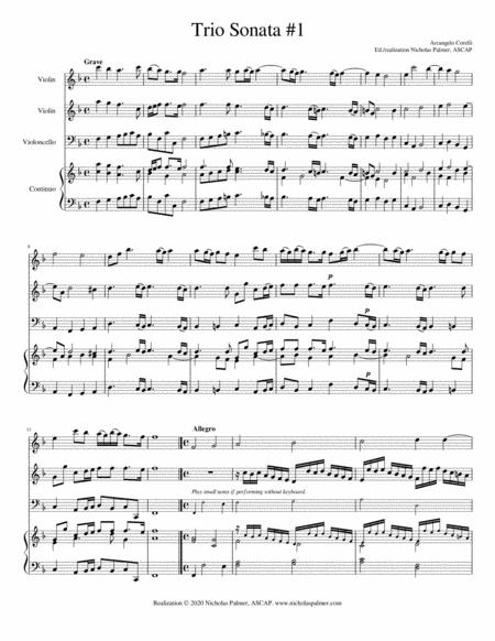 Trio Sonata In F No 1 Op 1 Arcangelo Corelli Sheet Music