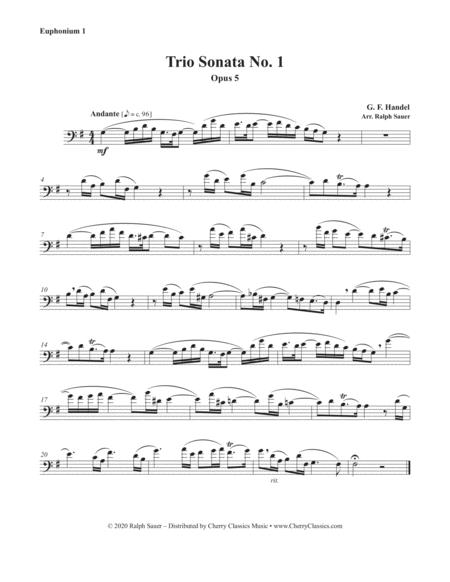 Free Sheet Music Trio Sonata No 1 Opus 5 For Euphonium Trio