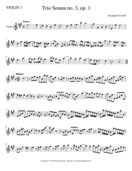 Trio Sonata No 3 Op 1 Arcangelo Corelli Sheet Music