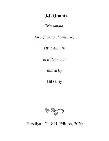 Trio Sonata Qv 2 Anh 10 For 2 Flutes And Continuo In E Flat Major Sheet Music