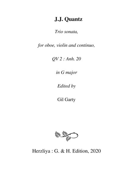 Free Sheet Music Trio Sonata Qv 2 Anh 20 For Oboe Violin And Continuo In G Major