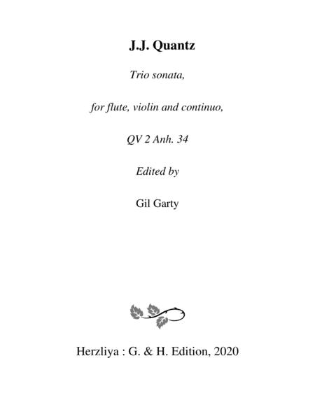 Trio Sonata Qv 2 Anh 34 For Flute Violin And Continuo In A Minor Sheet Music