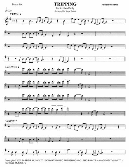 Free Sheet Music Tripping Tenor Sax