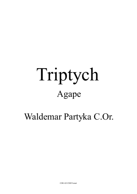 Free Sheet Music Triptych Agape