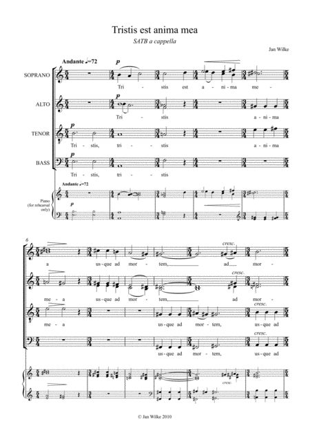 Tristis Est Anima Mea Sheet Music