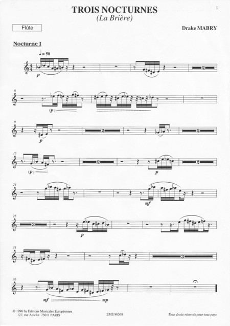 Free Sheet Music Trois Nocturnes Parts