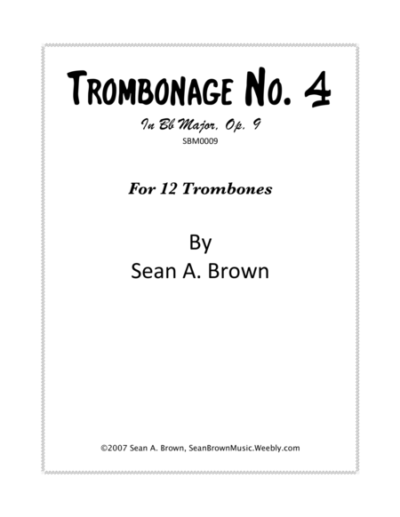 Free Sheet Music Trombonage No 4 In Bb Major Op 9