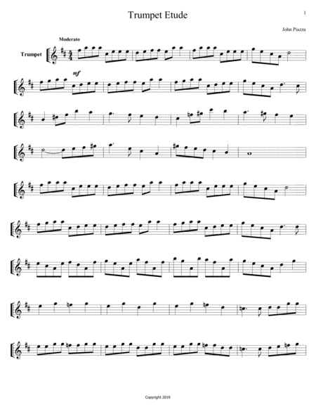 Free Sheet Music Trumpet Etude