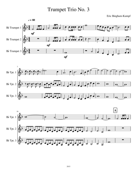 Trumpet Trio No 3 Sheet Music