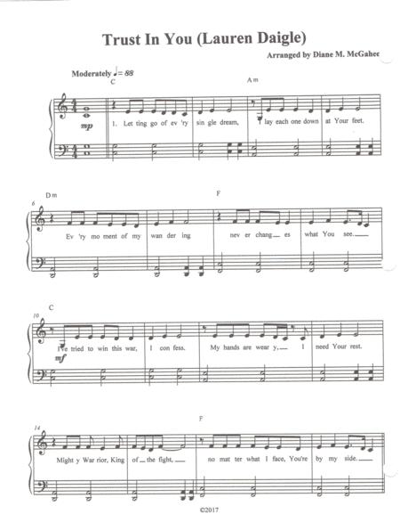 Free Sheet Music Trust In You