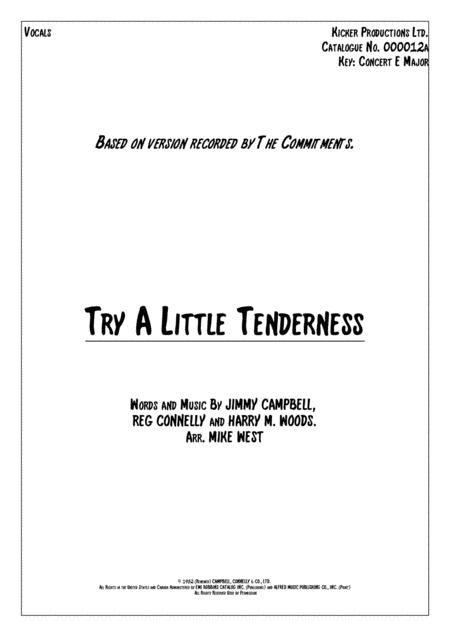 Free Sheet Music Try A Little Tenderness Vocals