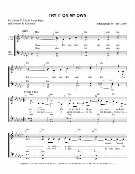 Try It On My Own Ssaa Sheet Music