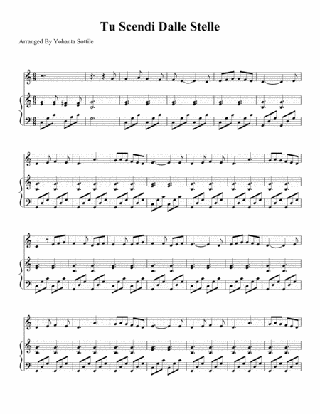 Free Sheet Music Tu Scendi Dalle Stelle Easy Christmas Italian Tune Children