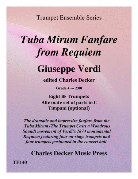 Tuba Mirum Fanfare From Requiem For Trumpet Ensemble Sheet Music