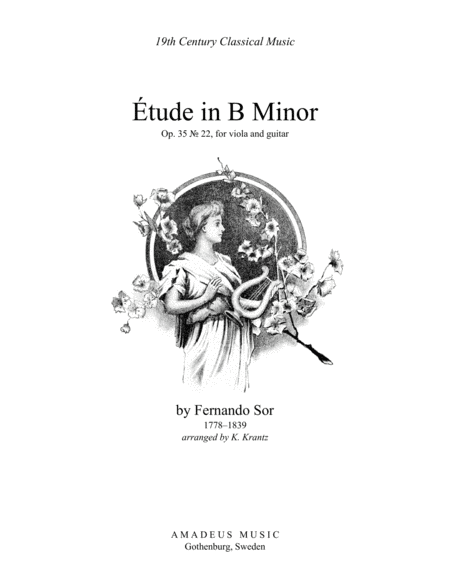 Tude Study In B Minor Op 35 No 22 For Viola And Guitar Sheet Music