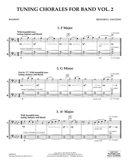 Free Sheet Music Tuning Chorales For Band Volume 2 Bassoon