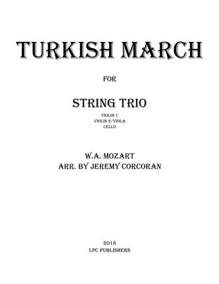 Turkish March For String Trio Sheet Music