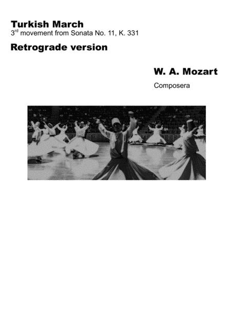 Free Sheet Music Turkish March Retrograde Version