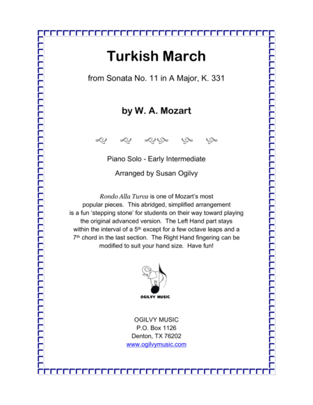 Free Sheet Music Turkish March