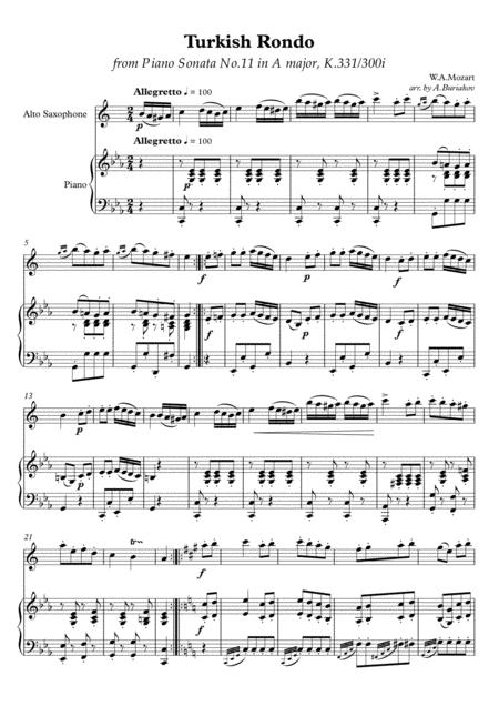 Turkish Rondo Alto Saxophone Sheet Music